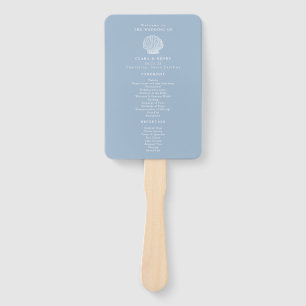 Coastal Seashell Wedding Program Hand Fan