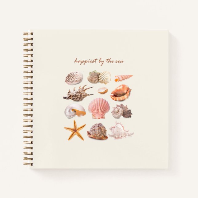 Coastal Seashells Aesthetic Notebook (Front)
