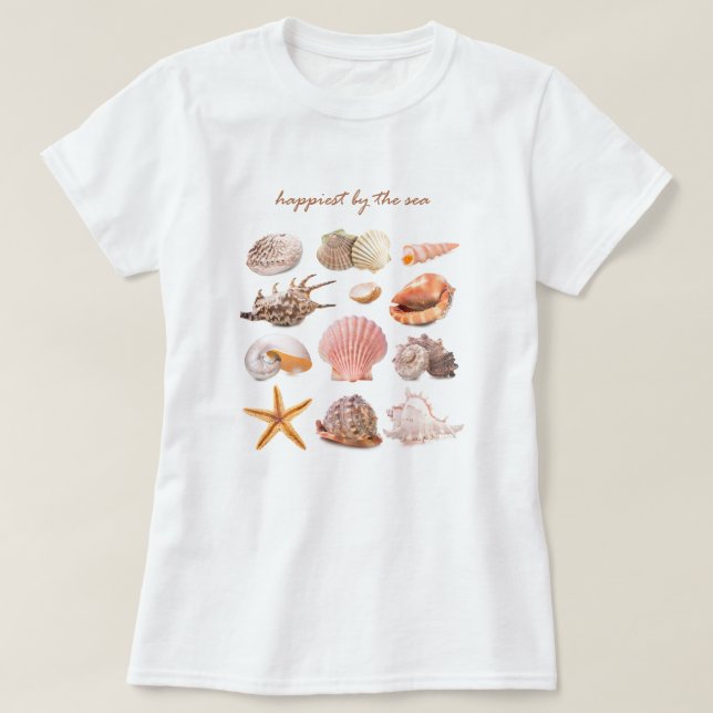 Coastal Seashells Aesthetic T-Shirt (Design Front)