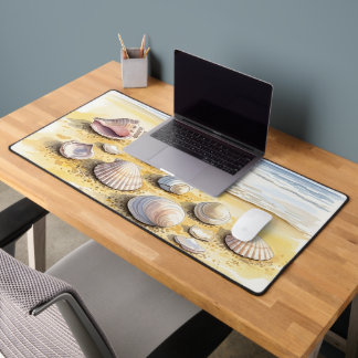 Coastal Seashells Watercolor Beach Scene