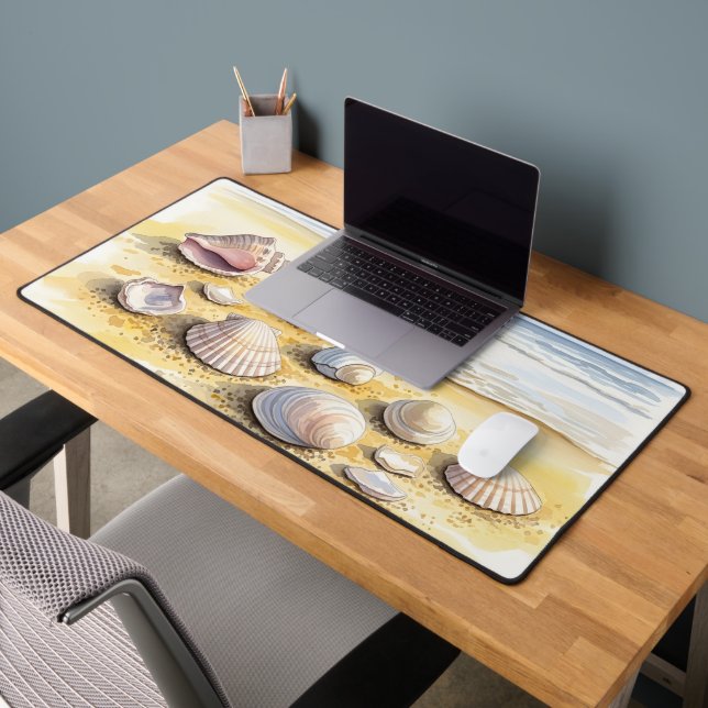 Coastal Seashells Watercolor Beach Scene (Bureau 2)