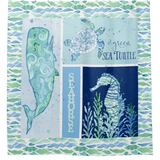 Coastal Seashore Beach Ocean Modern Wave Pattern (Front)