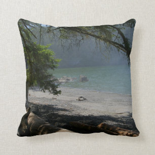 Coastal, seashore, beautiful, real image throw pillow
