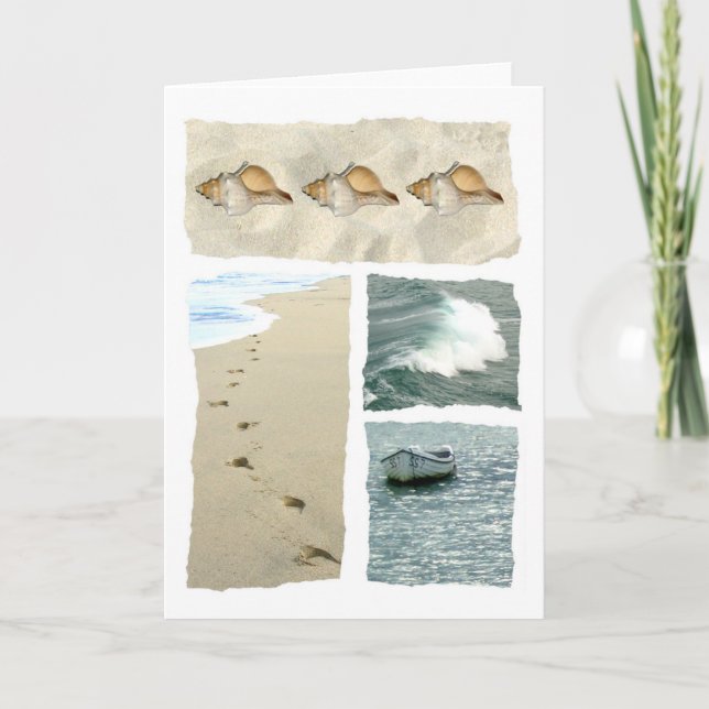 Coastal Seaside Blank Greetings Card (Front)