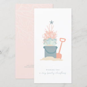 Coastal Seaside Christmas Beach Photo Holiday Card
