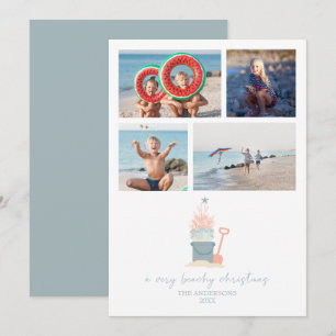 Coastal Seaside Christmas PhotoFlat Card