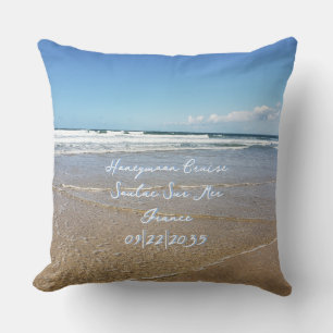 Coastal Seaside Town In France Soulac Sur Mer Throw Pillow
