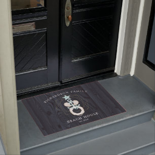 coastal seaside turquoise monogram  doormat