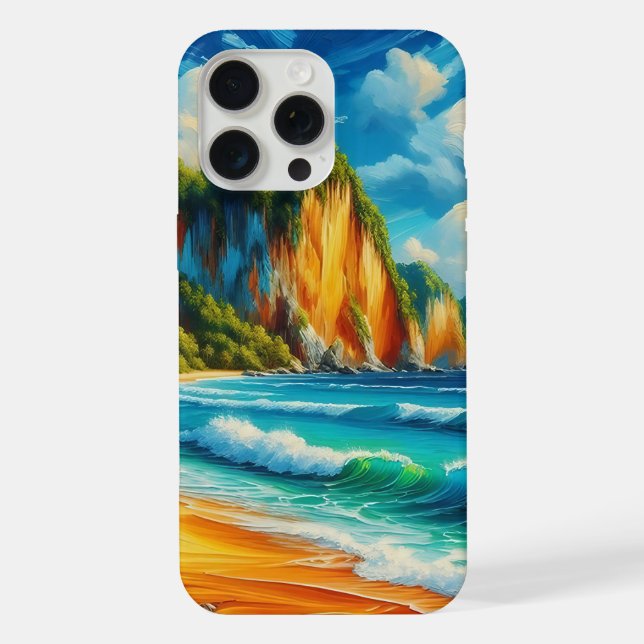 Coastal Serenity Majestic Cliffs & Tranquil Shores iPhone Case (Back)