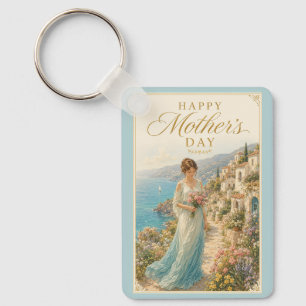 Coastal Serenity Mother’s Day Greeting Keychain