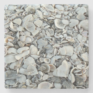 coastal Shell Natural Pattern Stone Coaster