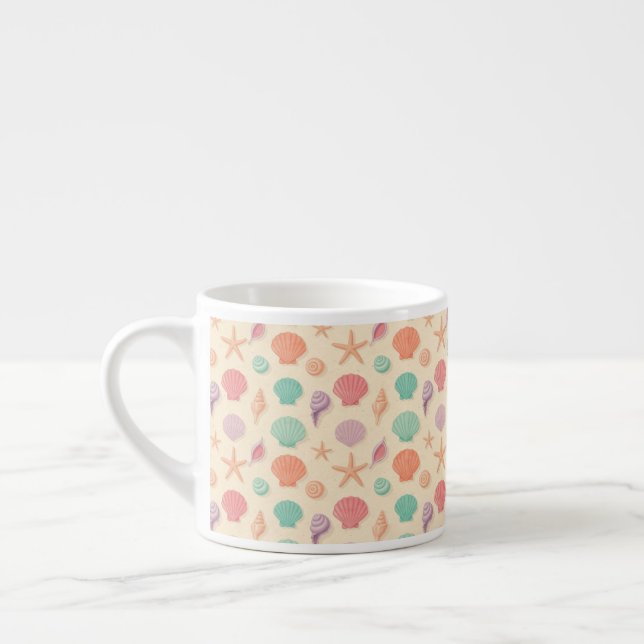 Coastal Shell Pattern Espresso Cup (Left)