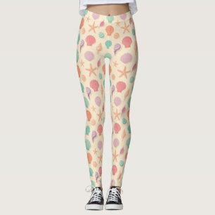 Coastal Shell Pattern Leggings