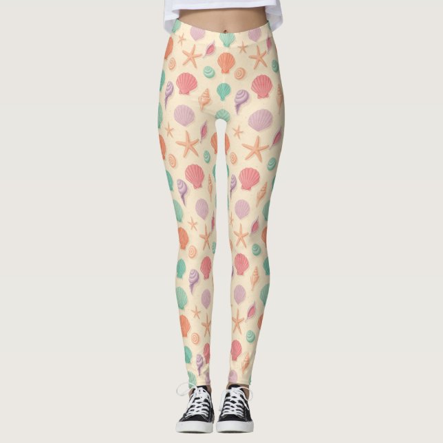 Coastal Shell Pattern Leggings (Front)