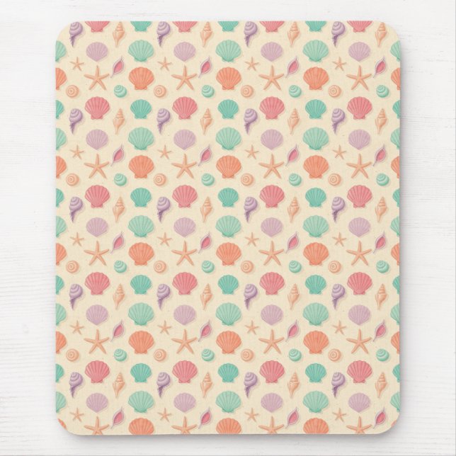 Coastal Shell Pattern Mouse Pad (Front)