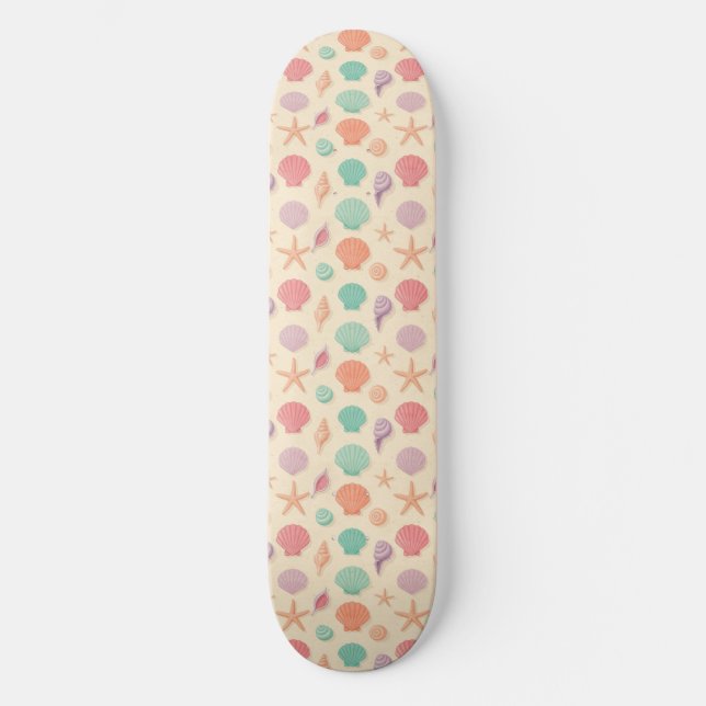 Coastal Shell Pattern Skateboard (Front)
