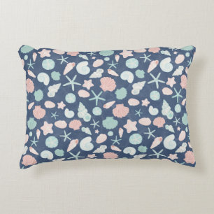 Coastal Shells Beach & Ocean Design Accent Pillow