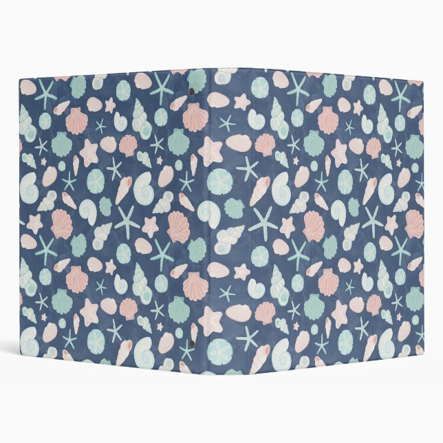 Coastal Shells Beach & Ocean Design Binder (Background)