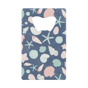 Coastal Shells Beach & Ocean Design Credit Card Bottle Opener