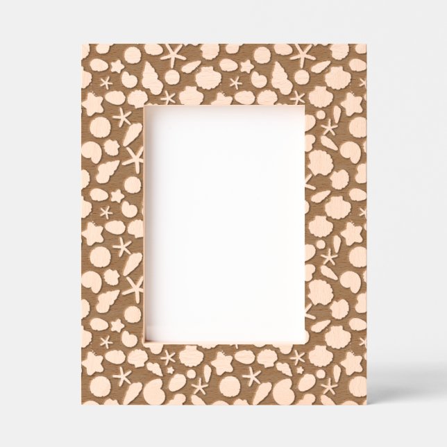 Coastal Shells Beach & Ocean Design Etched Frames (Front)