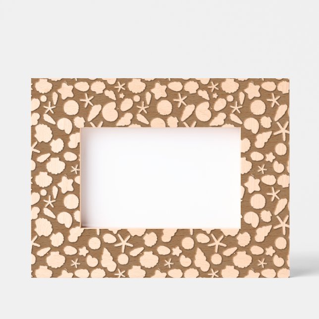 Coastal Shells Beach & Ocean Design Etched Frames (Front)