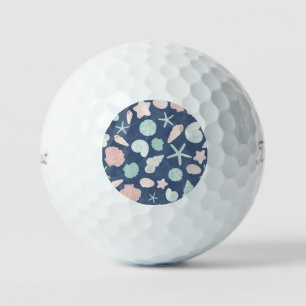 Coastal Shells Beach & Ocean Design Golf Balls