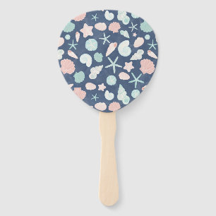 Coastal Shells Beach & Ocean Design Hand Fan