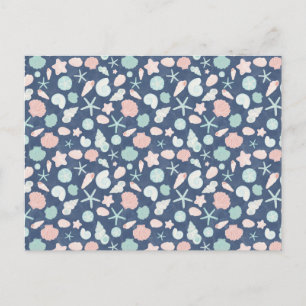 Coastal Shells Beach & Ocean Design Holiday Postcard
