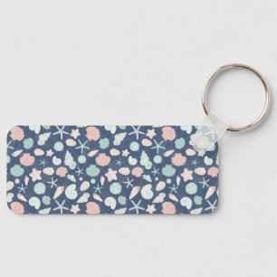 Coastal Shells Beach & Ocean Design Keychain