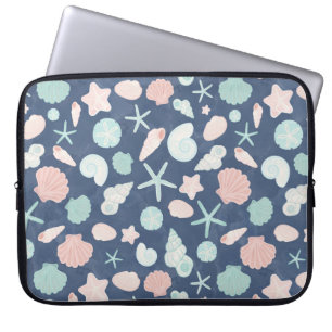 Coastal Shells Beach & Ocean Design Laptop Sleeve