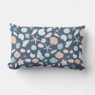 Coastal Shells Beach & Ocean Design Lumbar Pillow