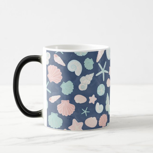 Coastal Shells Beach & Ocean Design Magic Mug (Left)