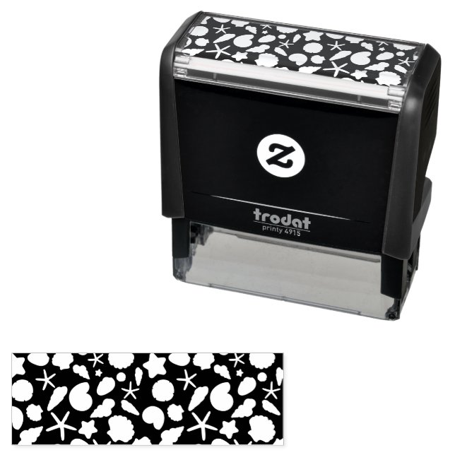 Coastal Shells Beach & Ocean Design Self-inking Stamp (In Situ)