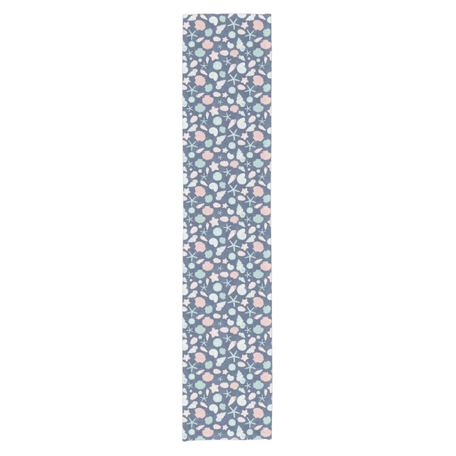 Coastal Shells Beach & Ocean Design Short Table Runner (Front)