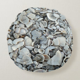 Coastal Shells Round Accent Pillow