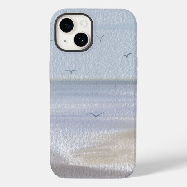 Coastal Shoreline Beach Watercolor Case-Mate iPhone Case (Back)