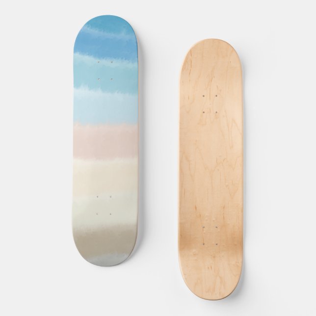 Coastal Shoreline Salty Waves  Skateboard (Front)