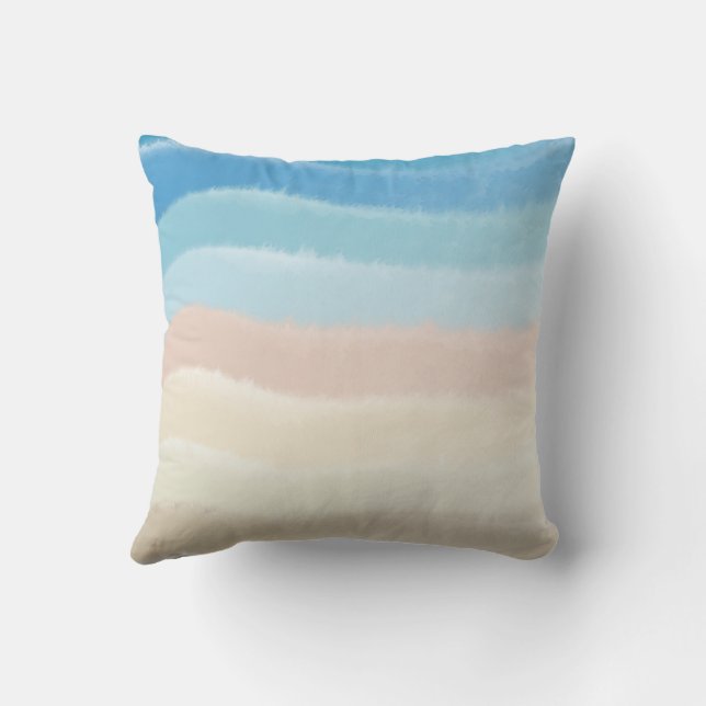 Coastal Shoreline Salty Waves  Throw Pillow (Back)