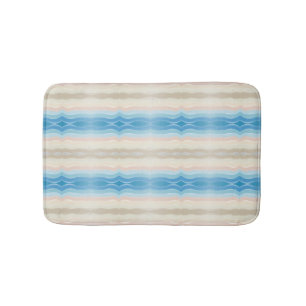 Coastal Shoreline Salty Wavy Repeat Pattern Bath Mat