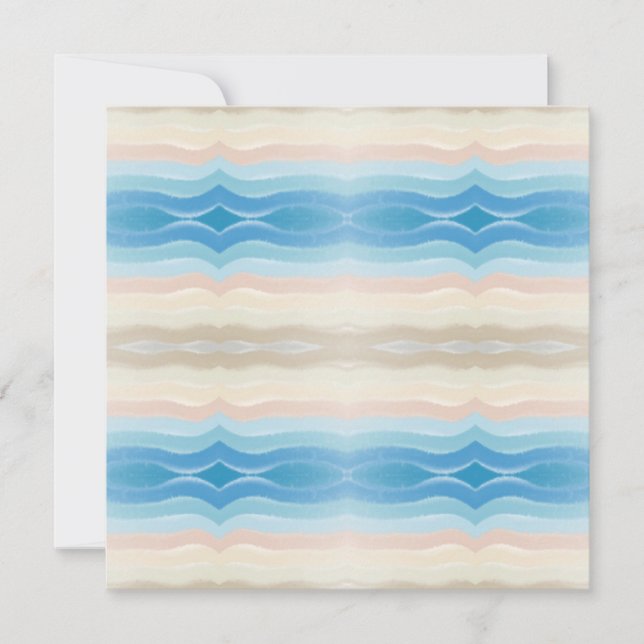 Coastal Shoreline Salty Wavy Repeat Pattern  Holiday Card (Front)