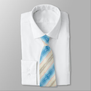 Coastal Shoreline Salty Wavy Repeat Pattern  Tie