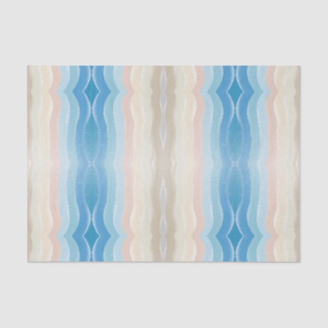 Coastal Shoreline Salty Wavy Repeat Pattern  Tissue Paper (Front)