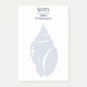 Coastal Spiral Seashell Personalized Post-it Notes