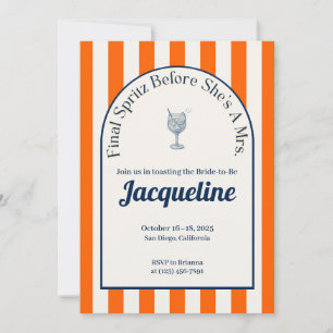 Coastal Spritz Bachelorette Itinerary, Invitation