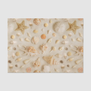 Coastal Starfish and Seashells Beach Photo Tissue Paper