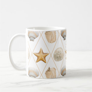 Coastal Starfish and Seashells Coffee Mug