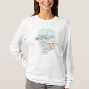 Coastal Starfish Beach Watercolor Quote T-Shirt