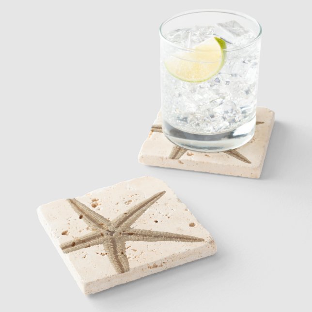 Coastal Starfish Drink Coaster, Stone Stone Coaster (Side)