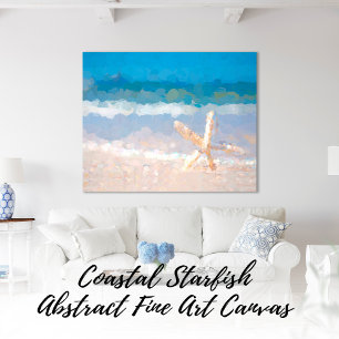 Coastal Starfish on Beach Abstract Fine Art Canvas Print