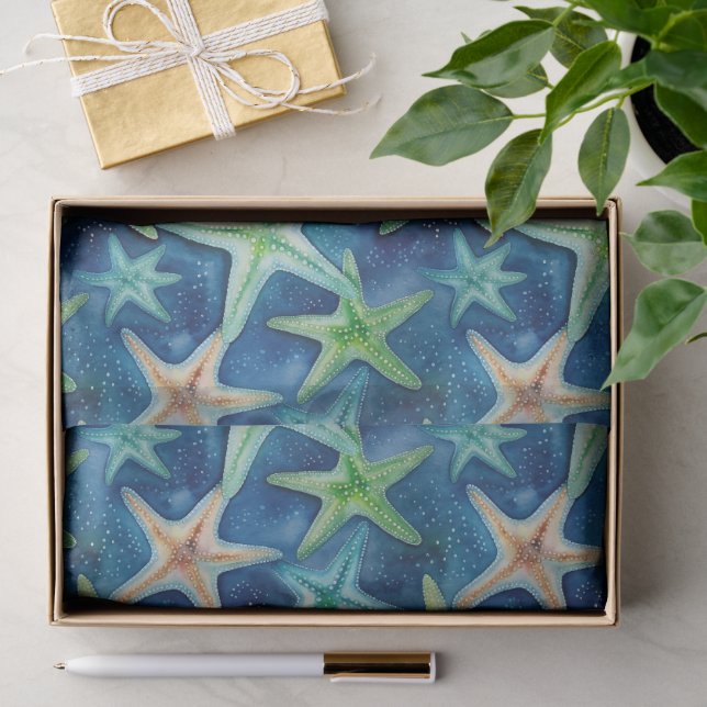 Coastal Starfish Pattern  Tissue Paper (Gift)